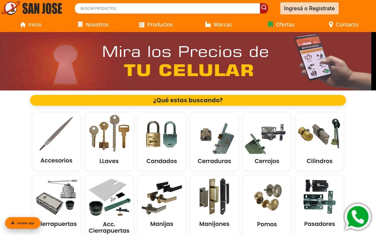 Sitio de Herrajes San José hecho por MYN